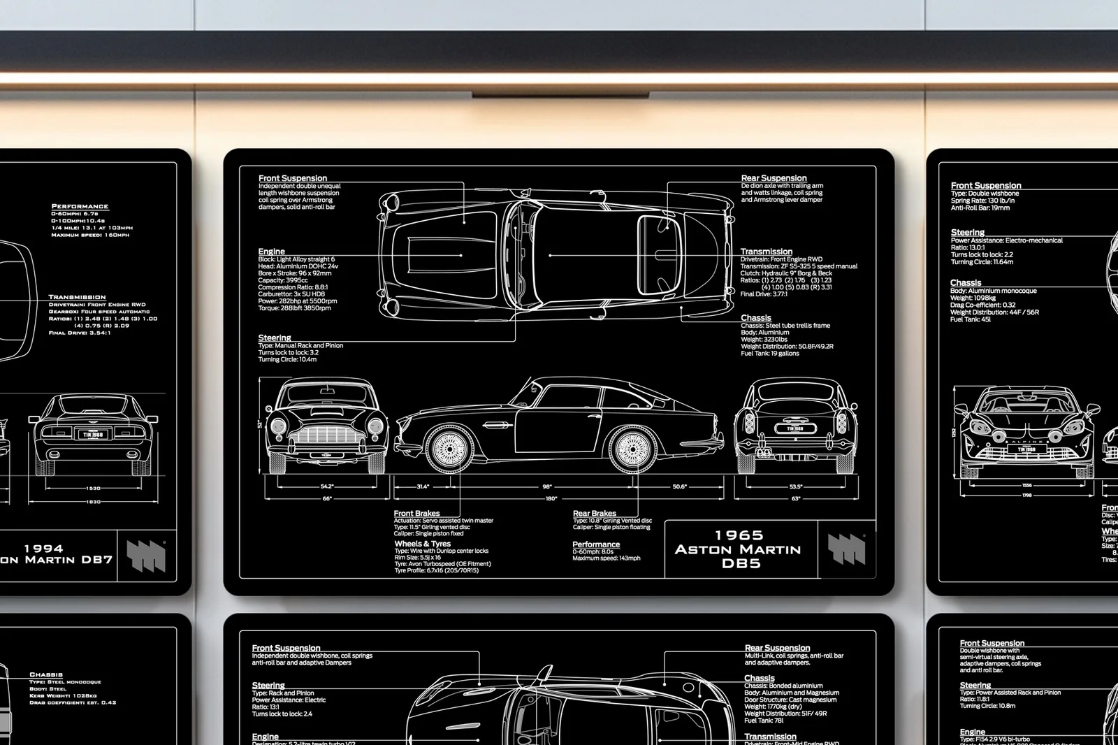 1965 Aston Martin DB5, close on the workshop wall