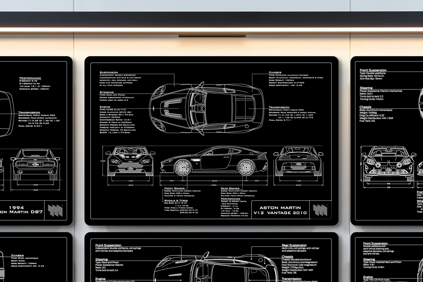 2010 Aston Martin V12 Vantage, close on the workshop wall
